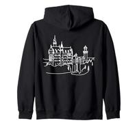 Castle Line Art Fantasy Lover Zip Hoodie