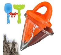 Castle Maker,Sand & Water Spilling Funnel Builder Sifting Shovel,3D Castle Building Set, with Silicone Beach Tools,Beach Tool Set for Boys and Girls (Orange)