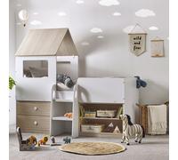 Castle Mid Sleeper Bed White/Wood
