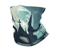 Castle Moon And Church Ghost Cemetery Printed Headscarf, Headband, Men'S And Women'S Towel，Multifunctional Sports Mask