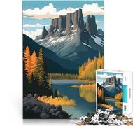 Castle Mountain Canada1000 Piece Jigsaw Puzzles for teenagers Jigsaw Hands-on Game for is ideal as a gift for the whole family 38x26cm