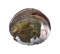 Castle Near Lake Stones Shower Cap Reusable Waterproof Shower Bonnet for Women Men Elastic Band Bath Hair Hat Double Layered Washable Bath Cap for All Hairstyles, Travel-Friendly