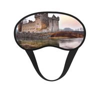 Castle Near Lake Stones Sleep Mask for Women Girls Men Soft Comfortable Eye Mask with Adjustable Strap Blackout Eye Sleep Shade Cover for Travel Yoga Nap Shift Work