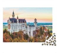 Castle on Hill 100% Recycled Cardboard Neuschwanstein Sunset 1000 Piece Jigsaws for Adults Brain Development Classic Games 70x50cm/1000pcs