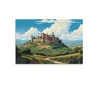 Castle on Hill Landscape,Adult Jigsaw Puzzle 1000 Pieces,Classic Jigsaw Puzzles for Teens Boys and Girls,For DIY educational games,Gifts Home Decoration,26x38cm