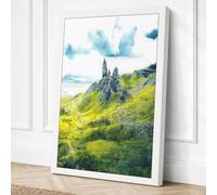 Castle on the Hill Landscape Canvas Wall Art Print 24x16 Inch (61 x 41 cm)