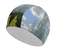 Castle on The Prairie Swim Cap High Elasticity Anti Slip Waterproof Comfortable Swim Hat Bathing Cap for Men Women