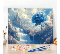 Castle Paint by Numbers for Adults Beginners, DIY Paint by Numbers Landscape Easy Colored Canvas Drawing 32 x 47 Inch Oil Painting Arts and Crafts for Adults Relax and Home Decor, Women Gifts W6-444