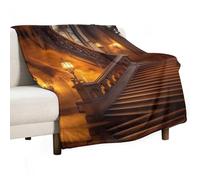 Castle Palace Night 280g Flannel Throw Blanket, Personalised Soft Bed Blankets for Couch Sofa Travel