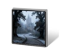 Castle Pathway Woods Lapel Pin Cute Metal Brooch Pin Fashionable Square Badge for Shirts, Hats, Jackets Unique Fashion Accessories Gift for Men & Women
