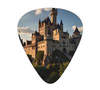 castle Patterned Guitar Picks - 12-Piece Set with 3 Different Thicknesses, Suitable for Electric and Acoustic Guitars
