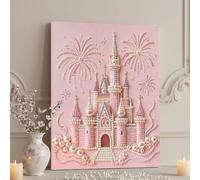 Castle Pearl Diamond Art Painting DIY Crafts Kit,Creative Diamond Dots with Frame 40x50cm,Textured Wall Decor for Bedroom Study Home Decor,Thoughtful Housewarming Present