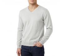 Castle Point Men’s 100% Cotton Knitted Jumper Lightweight Crew Neck V-Neck Pullover Sweater Classic Everyday Casual Knitwear (Light Grey, S)