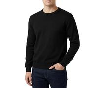 Castle Point Men's Cotton Crew Neck Jumper Knitted Sweater, Black, M