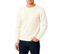 Castle Point Men's Cotton Crew Neck Jumper Knitted Sweater, Cream, L