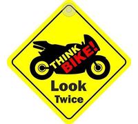 Castle Promotions 'Think Bike! Look Twice' Window Sign Hanging Swinging Diamond Sign