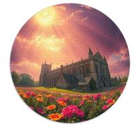 Castle Puzzle 1000Pc Jigsaw Kirche Building Scenery Church Park Rotundity Jigsaws Adults Kids Puzzles Challenging Games Presents Creative Geometric Challenging And Brainteasing(67.5x67.5cm)