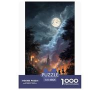 Castle Puzzles 1000 Piece Challenge Toy Adults And Children Enchanted Night Impossible Jigsaw Puzzle Educational Challenge Family Play Home Decoration Gift 38x26cm/1000pcs