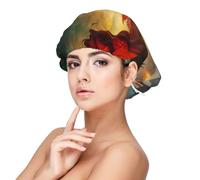 Castle Red Green Sky Dragon Satin Bonnet Silk Bonnet for Sleeping, Double Layer Adjustable Elastic Hair Bonnet Night Sleep Cap for Women Curly Hair