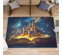 Castle Rugs for Living Room, Starry Sky Rug, Magic Books Area Rug, Non Slip Washable Rugs for Bedroom Kitchen Dining Room Decor Carpet 180x270cm