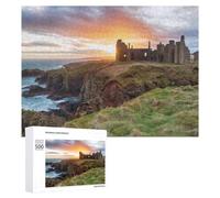 Castle Ruins at Sunset by The Sea Colourful Jigsaw Puzzle for Adults, 500 PCS