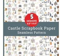 Castle Scrapbook Paper Seamless Pattern: Shields, Thrones, Treasure, Swords Design DIY Crafts Paper Pad for Scrapbooking, Card Making, Decoration