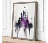 Castle Spires in Splatter Canvas Wall Art Print 18x12 Inch | Ready to Hang, Gallery Wrapped, Fade-Resistant Inks, Securely Packaged, UK Made