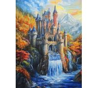 Castle Stamped Cross Stitch Kits for Beginners Adults - Preprinted 11CT Easy Pattern Needlepoint Kits, Arts and Crafts for Home Decor (11.8x15.7inch) 77