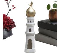 Castle Statue - Resin Tower Sculpture, Decorative Mosque Figurine, Miniature Architectural Model, Heritage Home Decor, Home & Kitchen, Golden Small Display for Bookshelves Bedside