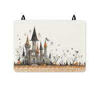 Castle Stove Top Cover for Electric Stove, Halloween Gothic Pumpkin Ghost Halloween Orange Washable Cooktop Cover for Induction or Electric Festive Holiday Kitchen Decor 28x20 Inch