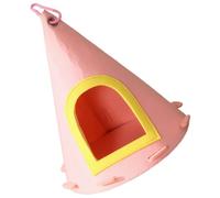 Castle-Style Bird Nest - Hanging Felt Ornament with Conical Design and Large Entrance