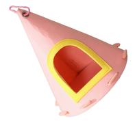 Castle-Style Bird Nest - Hanging Felt Ornament with Conical Design and Large Entrance