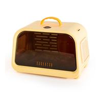 Castle Style Cat Carrier with Temperature & Humidity Display | Color: Cream