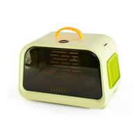 Castle Style Cat Carrier with Temperature & Humidity Display | Color: Green