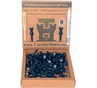 Castle Tees Official Bamboo Golf Tees up to 140 Tees 9 Sizes & Colours Premium Super Strong in Orange Purple Pink Sky Blue White Yellow Navy Blue Red Green Free Pitch Repair Tool