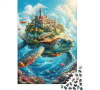 Castle Turtle Ocean 1000 Piece Mini Jigsaw Puzzle For Adults Gift Idea | 70x50cm Cardboard Puzzle Lovers Mind Relaxation Puzzle Game Birthday Gift Home Decor