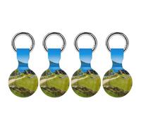 Castle Urquhart Trendy GPS Cases Holder with Key Chain Ring Portable Protective Covers Compatible with Airtag