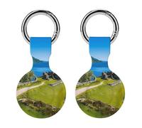 Castle Urquhart Trendy GPS Cases Holder with Key Chain Ring Portable Protective Covers Compatible with Airtag