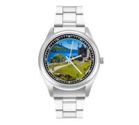Castle Urquhart Trendy Wrist Watches for Men Classic Quartz Stainless Steel Strap Watch