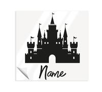 Castle Wall Sticker - Personalised Princess Theme Girly Castle Sticker, Fairytale Home Decor Decal for Kids Bedroom, Playroom Or Nursery