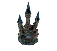 Castle with Three Turrets Aquarium Ornament 19cm Tall, Will Look Great in any Fish Tank, Small Holes for Shy Fish to Hide | Medieval Fortress Fish Tank Decor