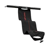 CastleFlexx Mobility and Full Body Strengthening Device | Non-Elastic Stretch Strap with Natural Premium Cork Handles for Stretching, Exercise, Physical Therapy, and Yoga | Height up to 5’9” Black/Red