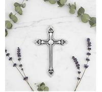 Castleore Wall Hanging Home Decor Religious Christian Crosses for Wall | Best for Home, Office and As Gift | Silver Antique | Size L 9.6 W 6.5 |