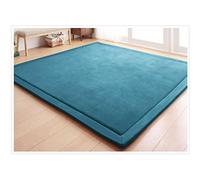 CASTLYE Coral Velvet Kids Rug - 0.79" Baby Play Mat, Crawling Mats for Children, Blue-green, 47.24x78.74in