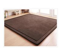 CASTLYE Coral Velvet Kids Rug - 0.79" Baby Play Mat, Crawling Mats for Children, Coffee, 78.74x110.24in