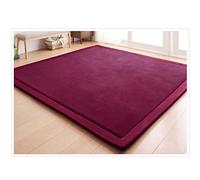 CASTLYE Coral Velvet Kids Rug - 0.79" Baby Play Mat, Crawling Mats for Children, Grape red, 59.06x78.74in