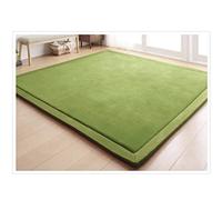 CASTLYE Coral Velvet Kids Rug - 0.79" Baby Play Mat, Crawling Mats for Children, Moss green, 78.74x78.74in