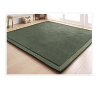 CASTLYE Coral Velvet Kids Rug - 0.79" Baby Play Mat, Crawling Mats for Children, Olive green, 78.74x78.74in