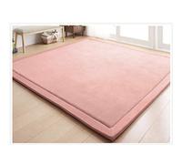 CASTLYE Coral Velvet Kids Rug - 0.79" Baby Play Mat, Crawling Mats for Children, Rose, 78.74x78.74in