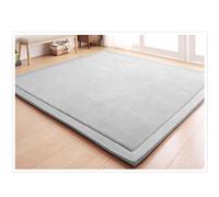 CASTLYE Coral Velvet Kids Rug - 0.79" Baby Play Mat, Crawling Mats for Children, Silver gray, 39.37x78.74in